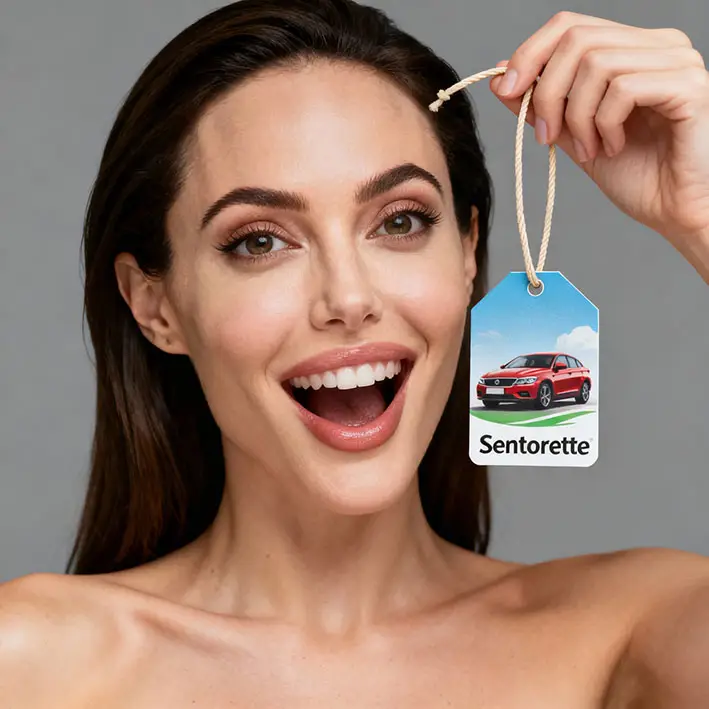 Custom scented car freshener, trade show giveaway use case